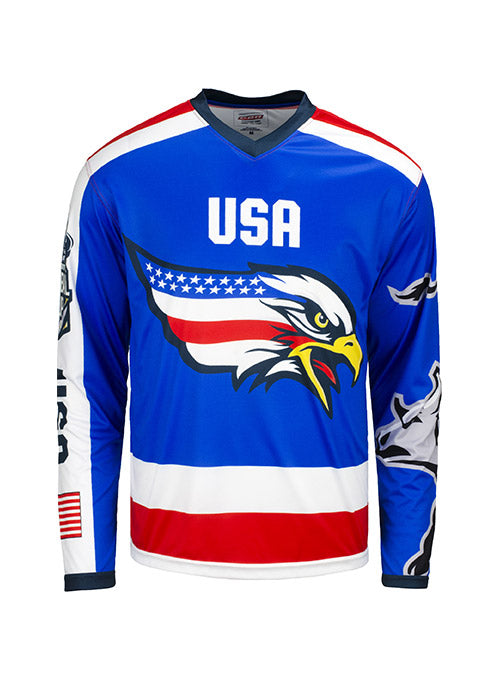 PBR Global Cup USA Eagles Sublimated Youth Jersey - Front View