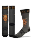 PBR Heartbreak Kid Sock in Charcoal - Front Back and Side View