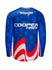 PBR Cooper Tires Stars & Stripes Long Sleeve Jersey in Blue - Back View