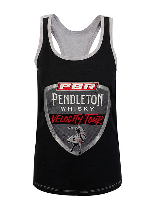 PBR Ladies Velocity Tour Tank Top in Black - Front View