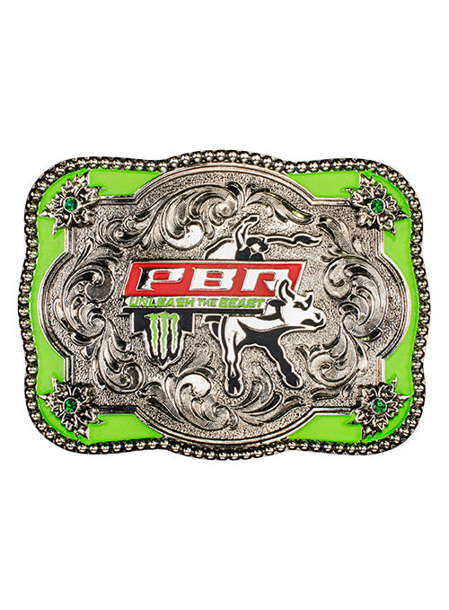 PBR Unleash The Beast Tour Belt Buckle by Montana Silversmiths - Front View