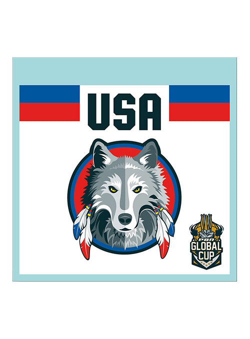 PBR Global Cup USA Wolves Decal - Front View