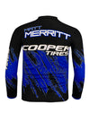 PBR Matt Merritt Cooper Tires Tire Mark Youth Jersey in Black and Blue - Back View