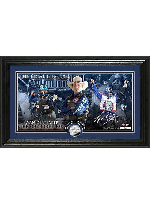 PBR Ryan Dirteater Limited-Edition Autographed Framed Photo in Navy and Black - Front View